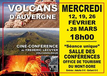 Affiche Ciné-Conférences sur les volcans d'Auvergne