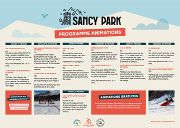 Affiche Animations Sancy Park - Du 19 au 25 février