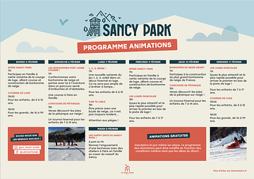 Affiche Animations Sancy Park - Du 5 au 11 février