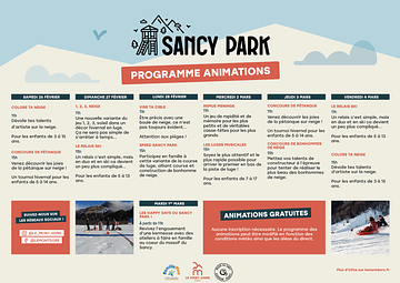 Affiche Animations Sancy Park - Du 26 février au 4 mars