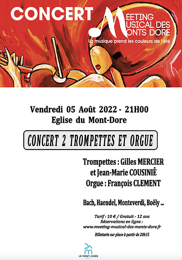 Affiche Concert - Orgue et piano - Meeting Musical des Monts Dore